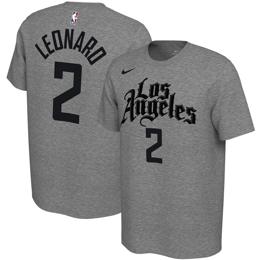 Men 2020 NBA Nike Kawhi Leonard LA Clippers Gray 201920 City Edition Variant Name  Number TShirt->nba t-shirts->Sports Accessory